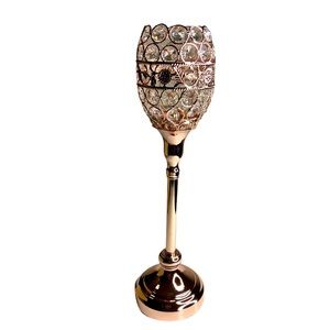 Blush/Rose Gold Acrylic Goblet Votive Candleholder